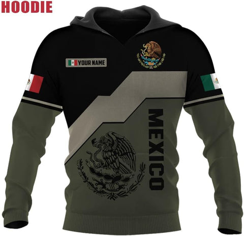 Mostprints Personalized Name Mexican Hoodie 3D, Mexican Hoodies for Men, Unisex Mexico Hoodie, Mexico Hoodies for Men