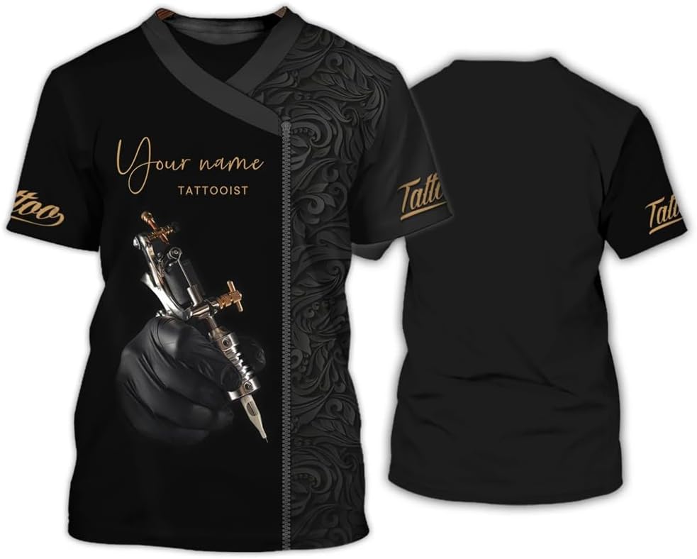 Personalized 3D Classic Tattoo Uniform Tshirt, Gift for Tattoo Men Shirts