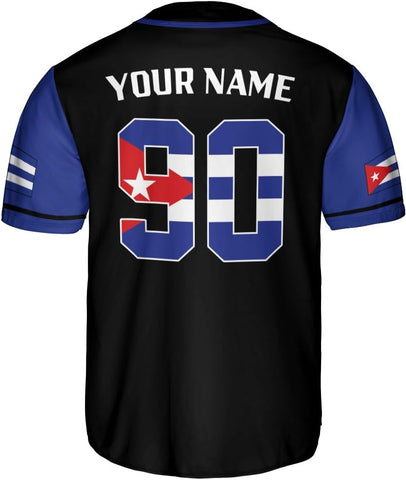 Podagree Personalized Cuba Baseball Shirt, Cuban Flag Jersey for Men and Women