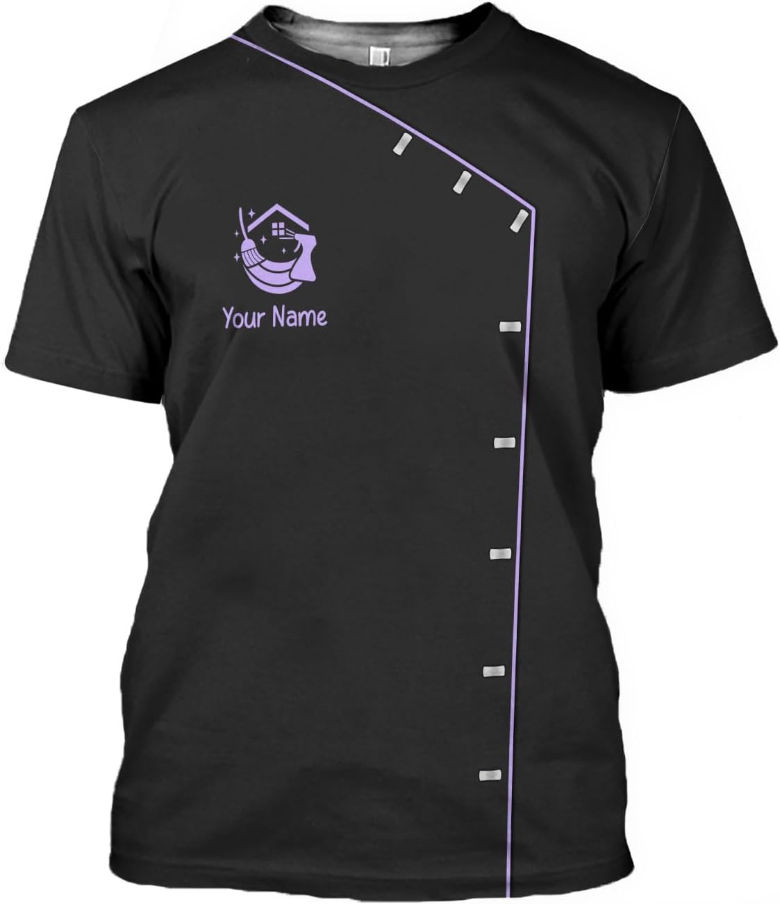 MoonArt Personalized Hoosekeeping Shirts 3D Over Print for Men & Women, Housekeeper House Cleaning Uniforms for Women