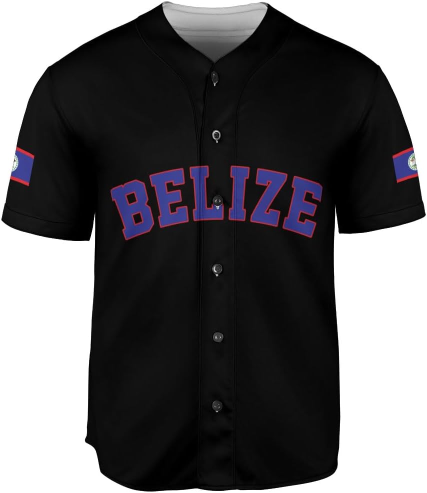 Personalized Belize Baseball Jersey Shirt, Belizean Flag Jersey, Belizean Pride Jersey for Men and Women