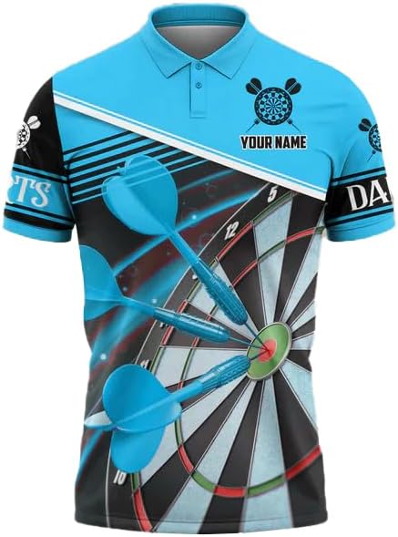 Personalized Name Dart 3D Polo Shirt, Dart Shirts, Mens Dart Shirts, Funny Dart Tshirts, Dart Team Shirts Gifts (Dart 1)