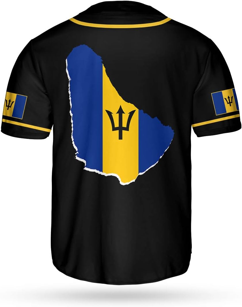 Podagree Personalized Barbados Baseball Jersey Shirt, Bajan Flag Jersey, Barbados Jersey for Men and Women Jersey Bajan