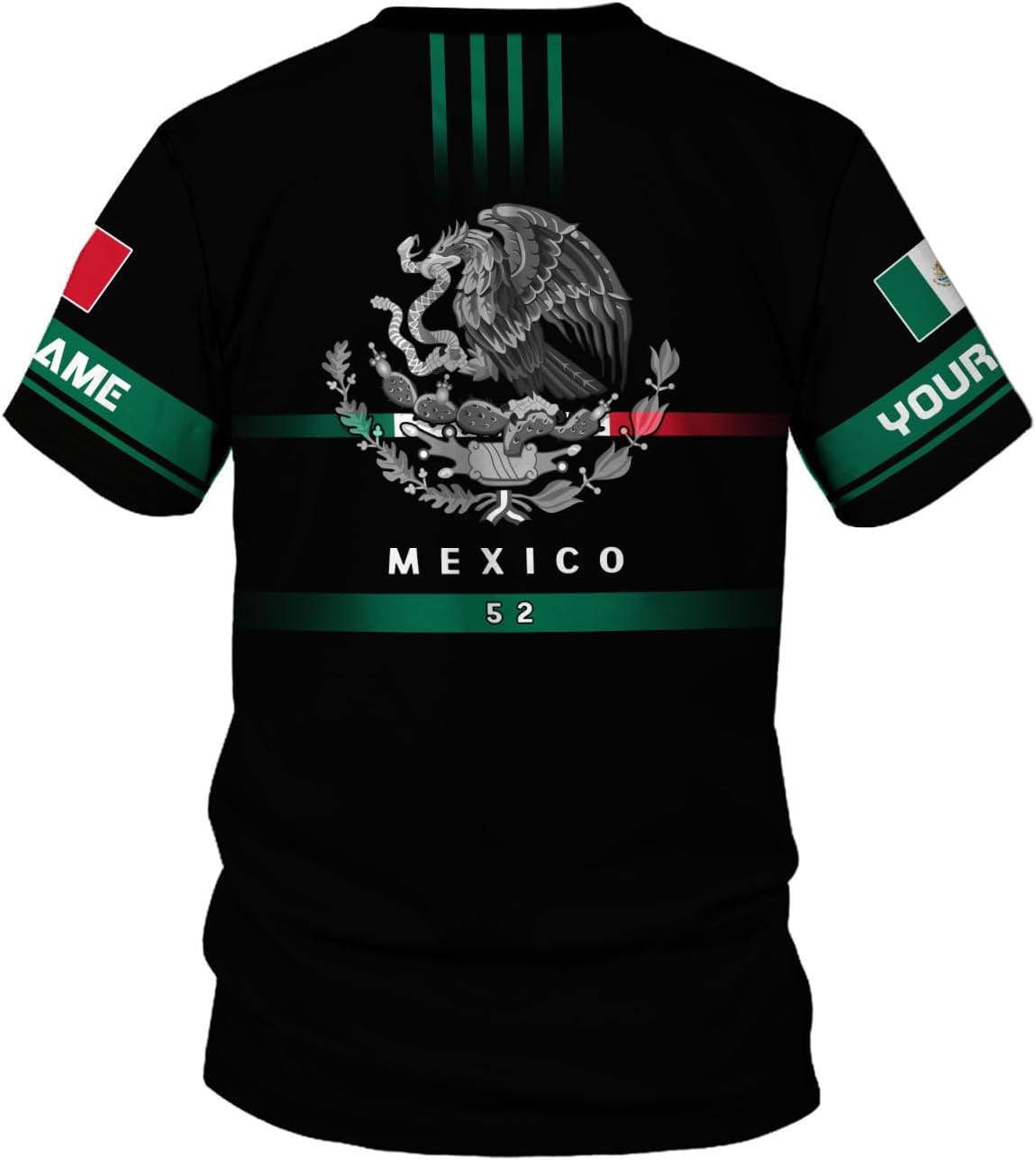 Rivelus Personalized Name Mexican Shirts for Men, Customized Mexico Shirts for Men, Mexico Shirts for Women Mexico Shirt