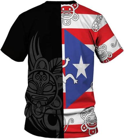 Woseprints Personalized Name Puerto Rico 3D Shirt, Puerto Rico Flag T-Shirt for Men & Women