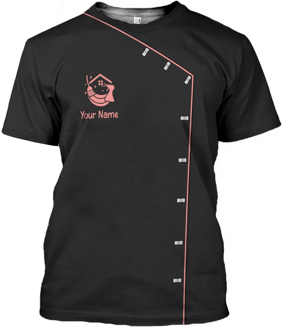 MoonArt Personalized Hoosekeeping Shirts 3D Over Print for Men & Women, Housekeeper House Cleaning Uniforms for Women