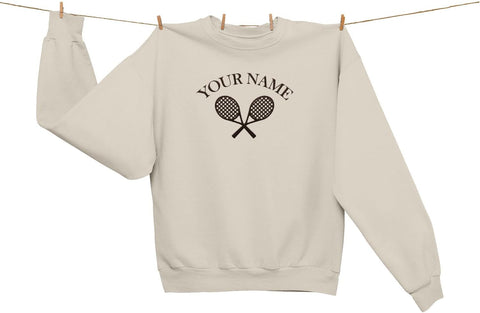 MAPrints Personalized Tennis Sweatshirt, Heartbeat Embroidery, Sport Gift