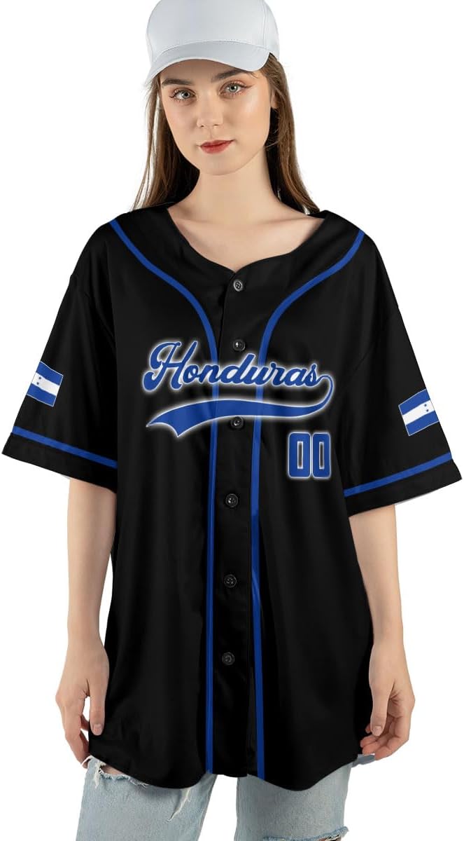 AOVL Personalized Honduras Baseball Jersey Shirt, Honduras Jersey for Men and Women, Jersey Honduras, Camisa Honduras Hombre