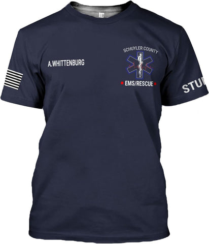 Vybonz Personalized EMS EMT Student Paramedic T-Shirt 3D Emergency Medical Technician Shirt, Custom Name Dept Tshirt Gift