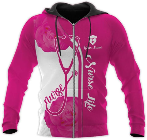 Woseprints Personalized Name 3D Nurse Shirts, Emergency Nurse T-Shirt Gifts