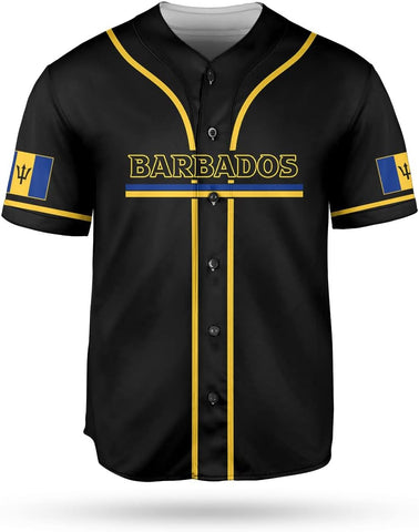 Podagree Personalized Barbados Baseball Jersey Shirt, Bajan Flag Jersey, Barbados Jersey for Men and Women Jersey Bajan