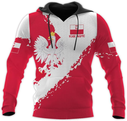 Vybonz Personalized Poland Hoodie Women & Men 3D, Poland Pride Shirt Polish Eagle