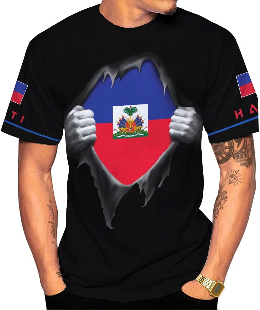 Mostprints Personalized Haiti Shirt 3D, Haitians Flag Pride Shirt, Haiti Shirts for Men & Women, Haitian Pride Tshirt S-5XL