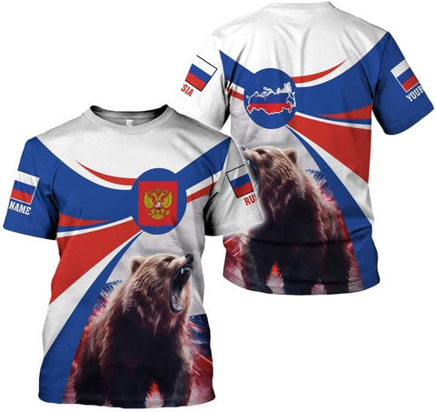 AOVL Personalized Russia Flag & Coat of Arms Pride Shirts