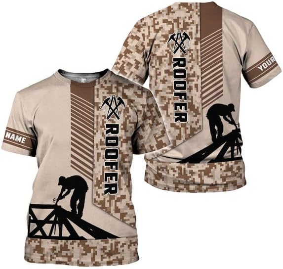 Personalized Roofer Tshirt, Roofing Shirt Men, Gift for Roofer 3D All Over Printed Tshirt, Gift for Father's Day and Birthday