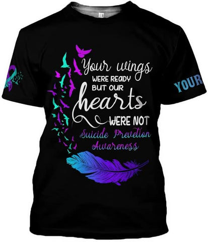 Personalized Name Suicide Awareness Shirt, Customized 3D Suicide Prevention Awareness Tshirt, Mental Health Awareness T shirts, Mental Health Clothing, Semicolon Shirt, Life Matters Shirts RD05