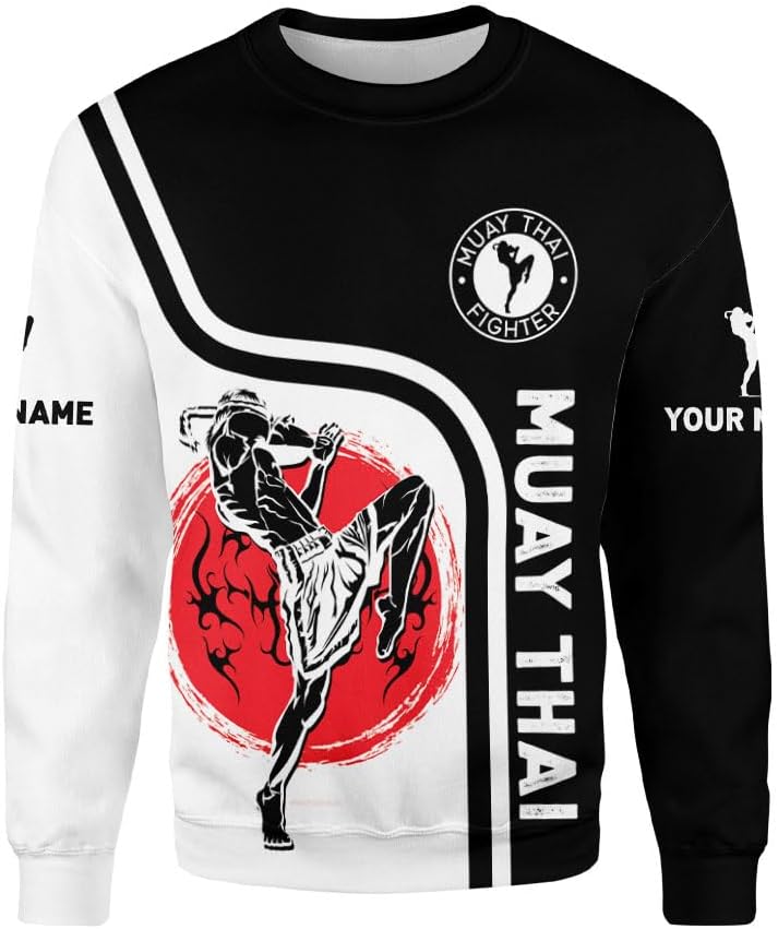 MAPrints Personalized Name Boxing Hoodies, Muay Thai Pride Sweatshirt