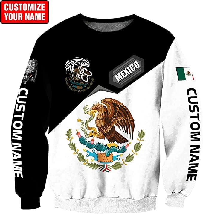 Personalized Name Mexican Hoodie 3D, Customized Mexican Hoodies for Men, Unisex Mexico Hoodie 3D, Mexico Hoodies for Men, Mexico Flag Gift for Women, T Shirt, Zip Up Hoodie, Sweatshirt HDM101