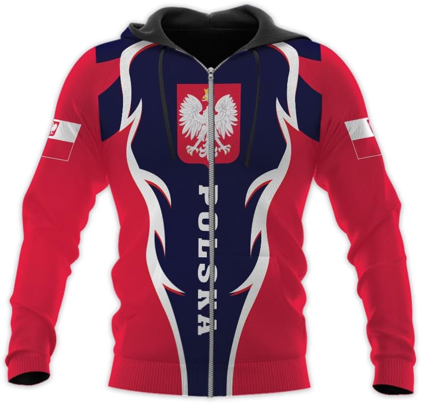Vybonz Personalized Poland Hoodie Women & Men 3D, Poland Pride Shirt Polish Eagle