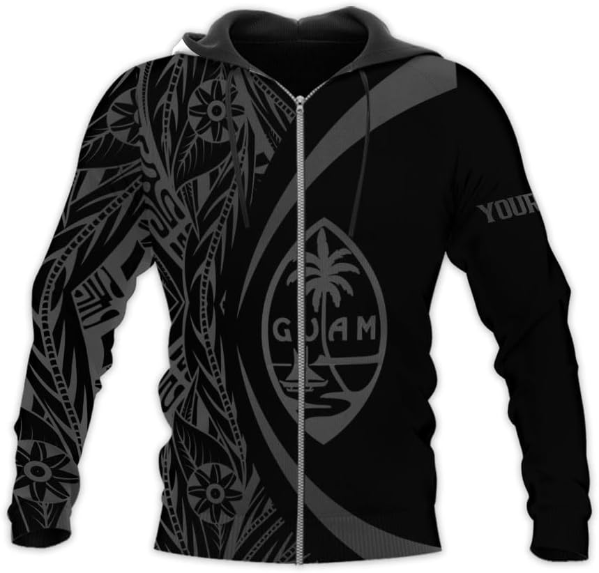 Vybonz Personalized Guam 3D Hoodie Guam Sweatshirt Guahan Zip Hoodie for Men Women Guahan Pride Shirt Guahan Guam Gifts Tee