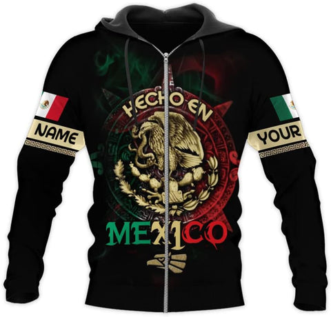 Mostprints Personalized Name Mexican Hoodie 3D, Customized Mexican Hoodies for Men, Unisex Mexico Hoodie, Mexico Hoodies for Men