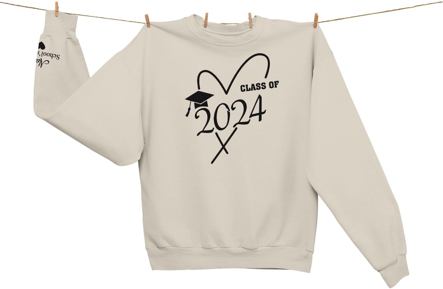 MAPrints Personalized Senior 2024 Embroidered Sweatshirt, Graduation 2024 Class Of 2024 Senior Class Of 2024 Graduation Shirt