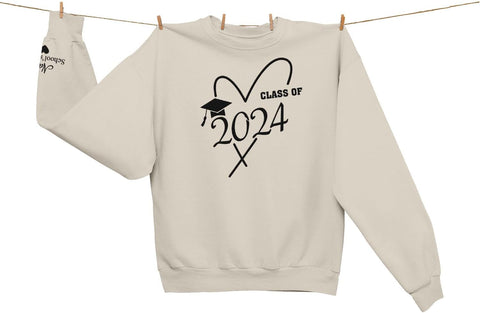MAPrints Personalized Senior 2024 Embroidered Sweatshirt, Graduation 2024 Class Of 2024 Senior Class Of 2024 Graduation Shirt
