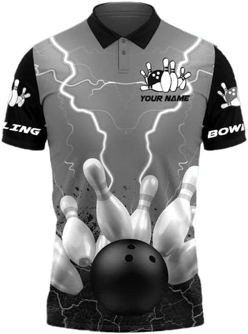 Custom 3D Bowling Polo Shirts for Men and Women Personalized Team Name Gift Unisex Customized Bowling Short Sleeve Polo Shirt