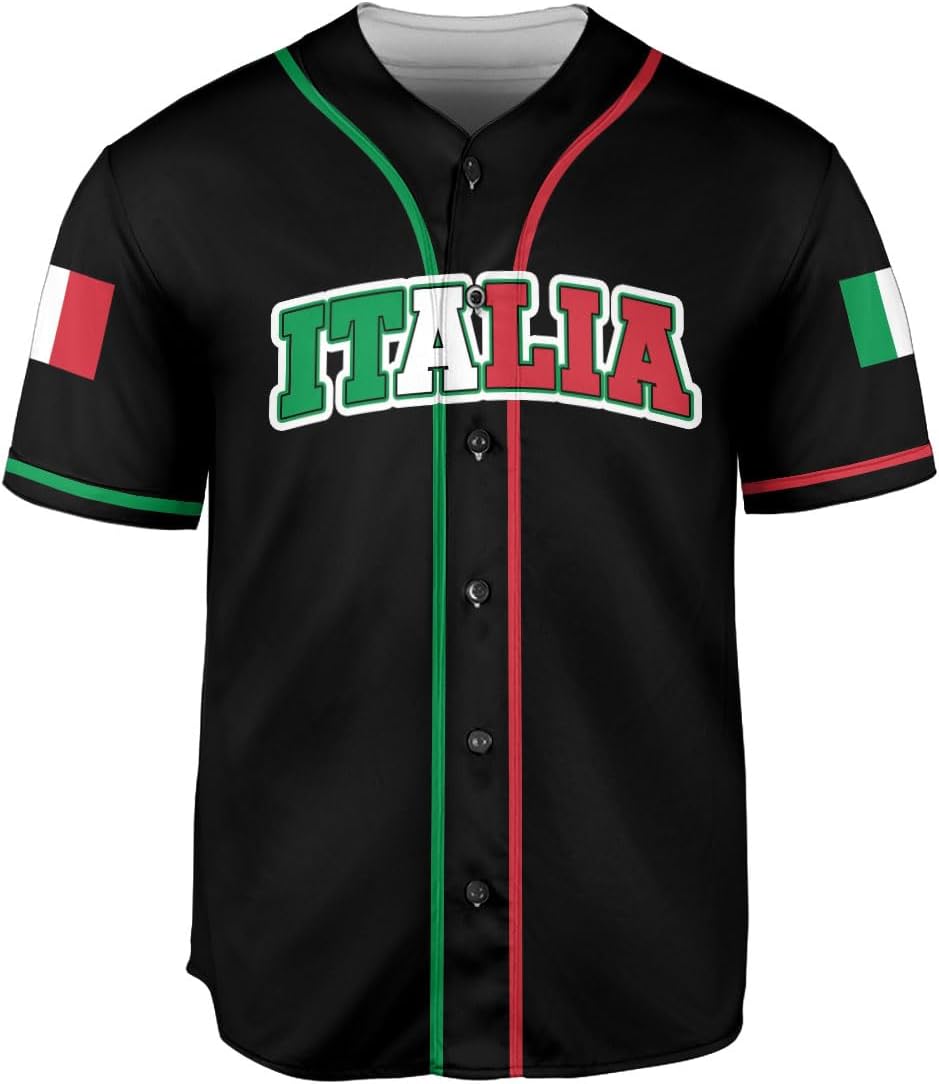 Custom Italia Baseball Jersey Sport Shirt Italian Jersey Italia Pride Flag Jersey Italia Baseball Jersey Style Vintage Shirt