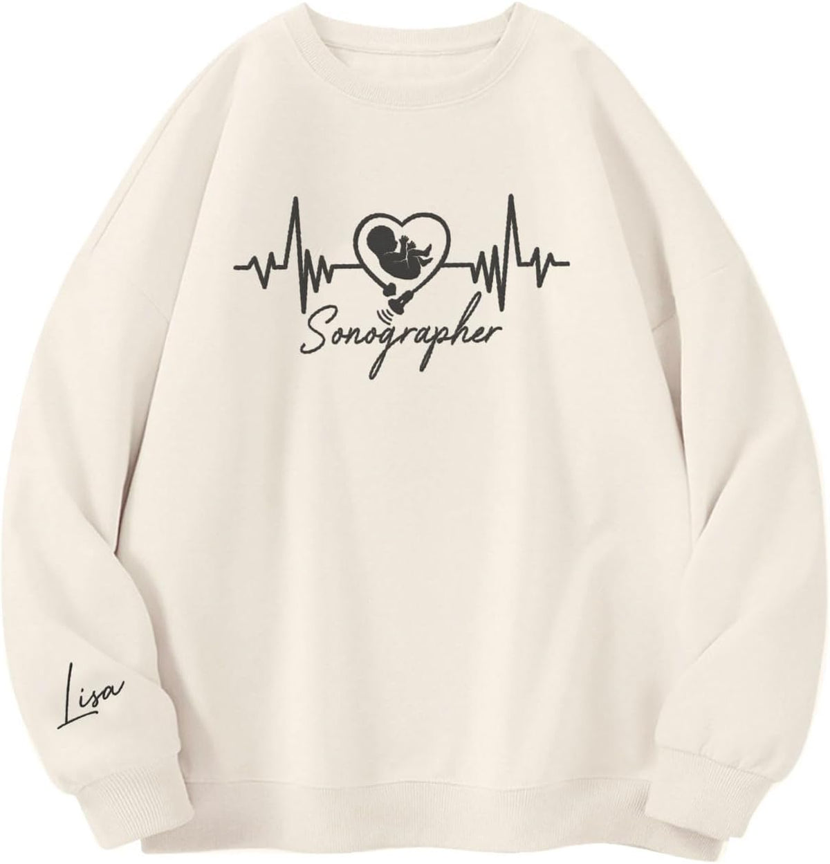 Custom Sonographer Embroidered Sweatshirt Ultrasound Tech Gifts For Women Sonography Technician Graduation Gift Sonographers