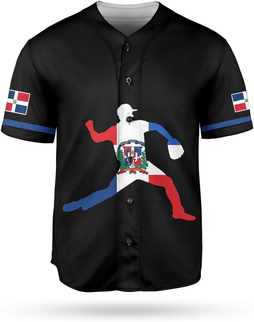 Personalized Dominican Republic Baseball Jersey Shirt,Team Name Republic Dominicana Baseball Jersey for Men and Women