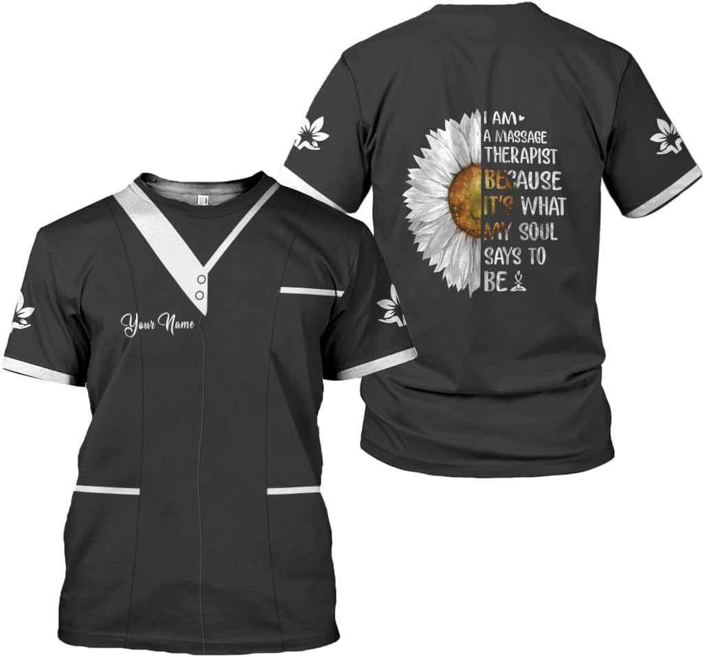 Personalized Massage Therapist Women's T-Shirt - Spa Uniform, Gift
