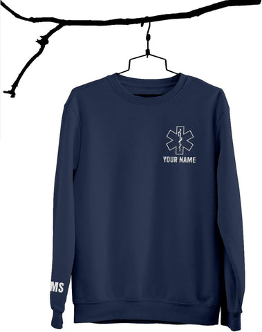 Leeprints Personalized EMT Embroidered Sweatshirt EMS Sweatshirt EMS Hoodie Paramedic Uniform Emergency Medical Technician