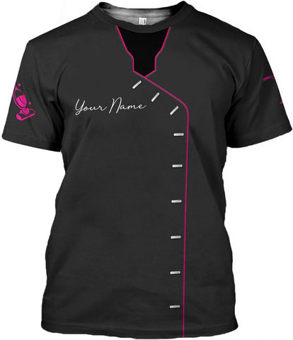 MoonArt Personalized Hoosekeeping Shirts 3D Over Print for Men & Women, Housekeeper House Cleaning Uniforms for Women