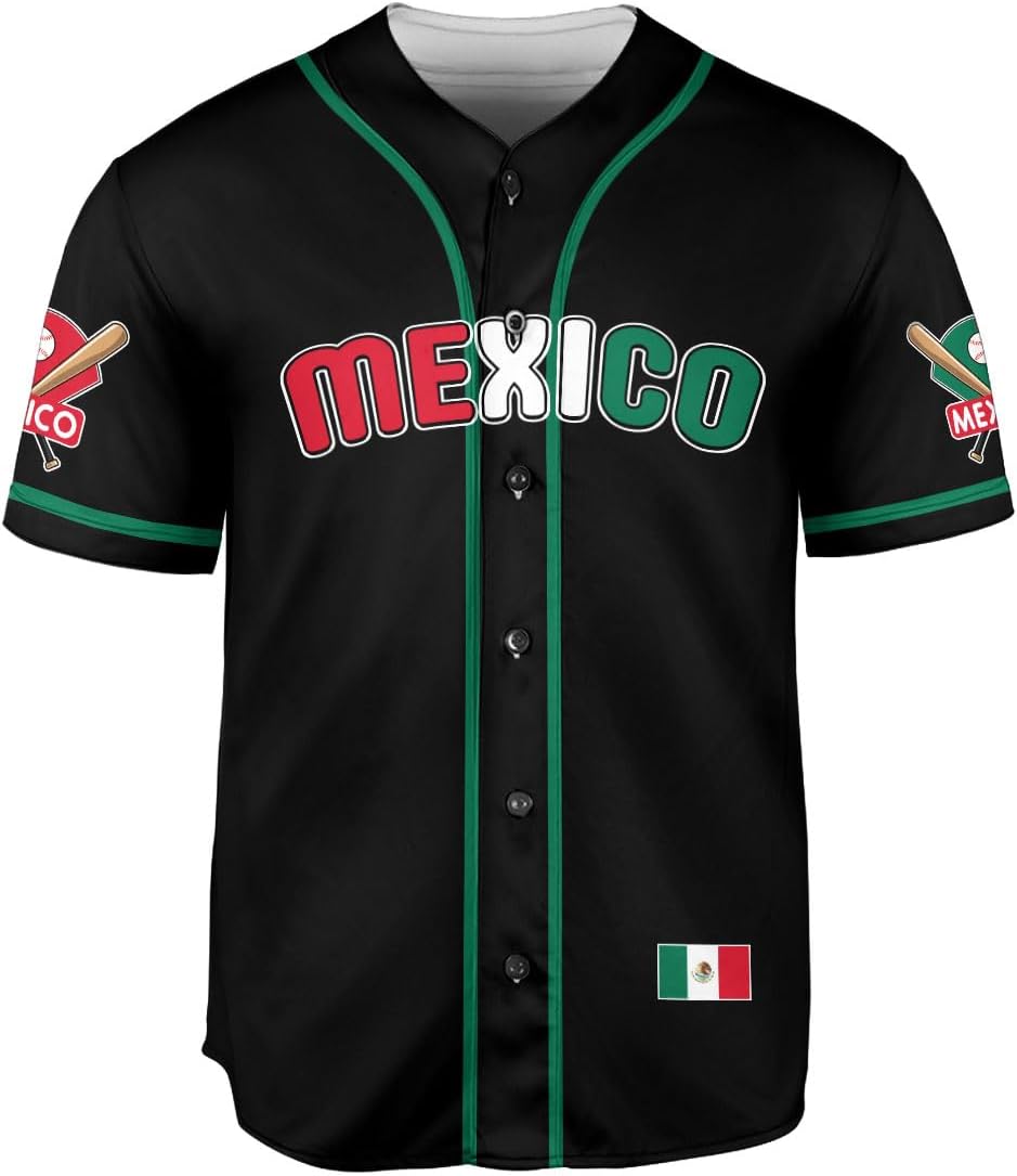 RoyalBro Personalized Mexico Baseball Jersey, Mexican Jersey for Men & Women, Mexican Flag Jersey, Mexico Shirt Camisas