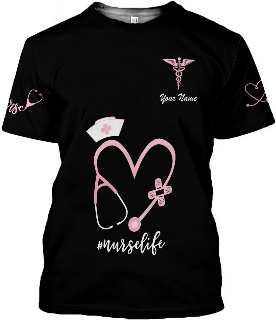 Woseprints Personalized Name 3D Nurse Shirts, Emergency Nurse T-Shirt Gifts