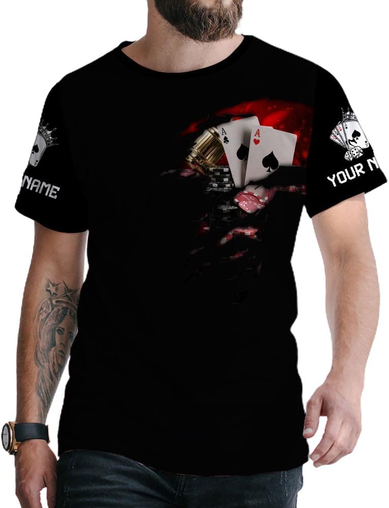 Royal Fight Personalized Poker Shirt 3D Funny Poker Shirt for Men Casino Poker Shirt Gifts Men Women Funny Poker Gift