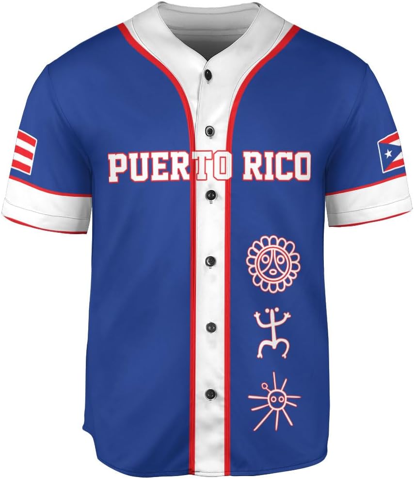 Personalized Puerto Rico Baseball Shirt,Customized Team Name Puerto Rican Baseball Jersey for Men,Women S-5XL