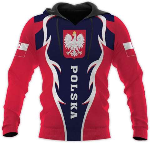 Vybonz Personalized Poland Hoodie Women & Men 3D, Poland Pride Shirt Polish Eagle