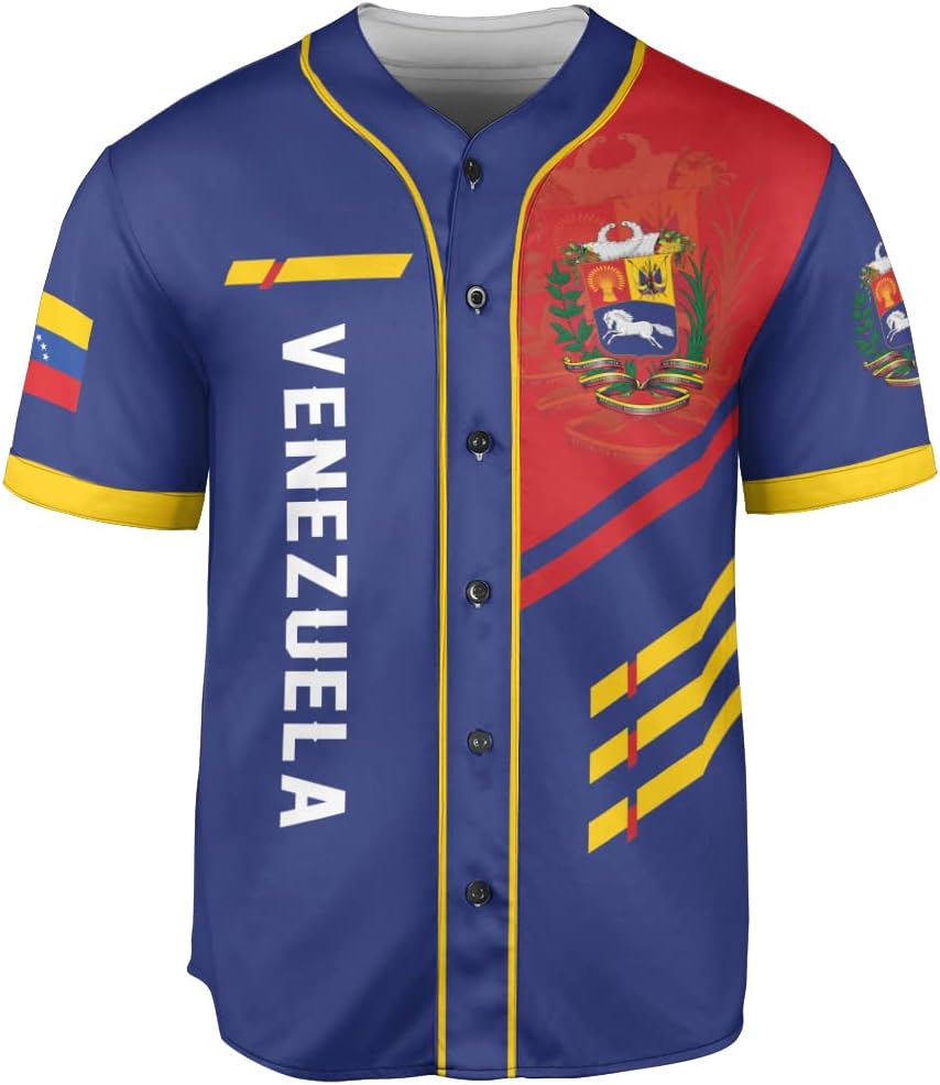 Personalized Name Venezuela Baseball Jersey Shirt, Venezuela Jersey for Men and Women Baseball Jersey Shirt Unisex S-5XL