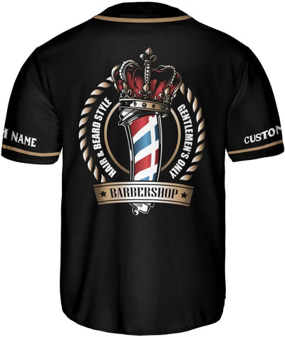 Personalized Barber Baseball Jersey 3D Scissors Pole Shirt for Unisex Hairdresser Gift Outfit Hairdresser Razors Gift