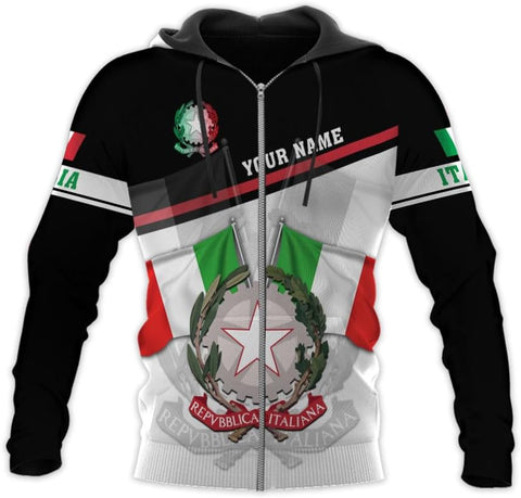 Ligthuy Personalized Name Italy Shirt 3D, Custom Italian Shirt Flag for Men and Women, Italia Shirt Soccer Unisex Size