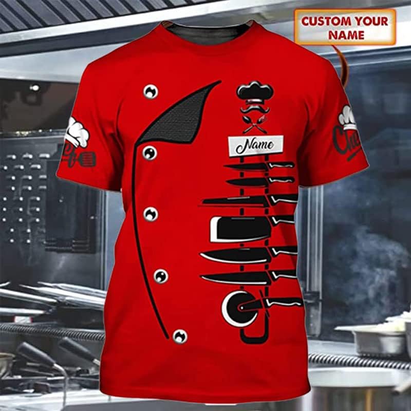 Personalized Chef Shirt Master Chef 3D Shirts Chef Gifts Custom Name Chefs Shirt for Men and Women, Tshirt Chef Utility Shirt