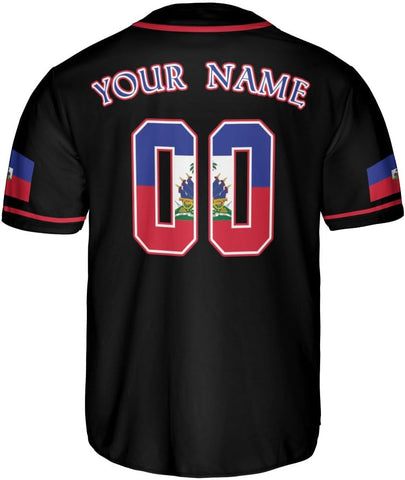 Ligthuy Personalized Name Haiti Baseball Jersey, Customized Haitian Baseball Jerseys for Men Women Haitian Flag Shirt 3D
