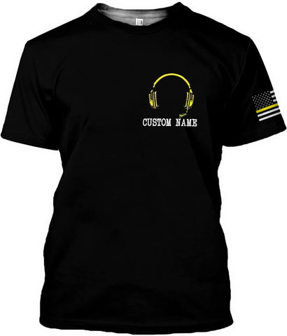 Personalized Name Dispatcher Thin Yellow Line US Flag Dispatcher T-Shirt, Custom Name Dispatcher T Shirts for Men and Women