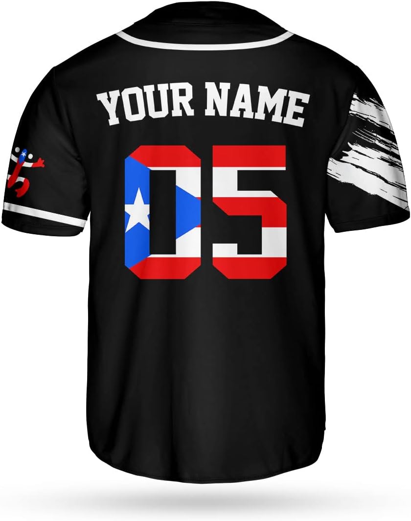 Personalized Puerto Rico Baseball Shirt, Customized Team Name Puerto Rican Baseball Jersey for Men