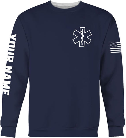Leeprints Personalized EMT Hoodie EMS Sweatshirt Custom EMS Zip Hoodie Paramedic Uniform Emergency Medical Technician Shirts