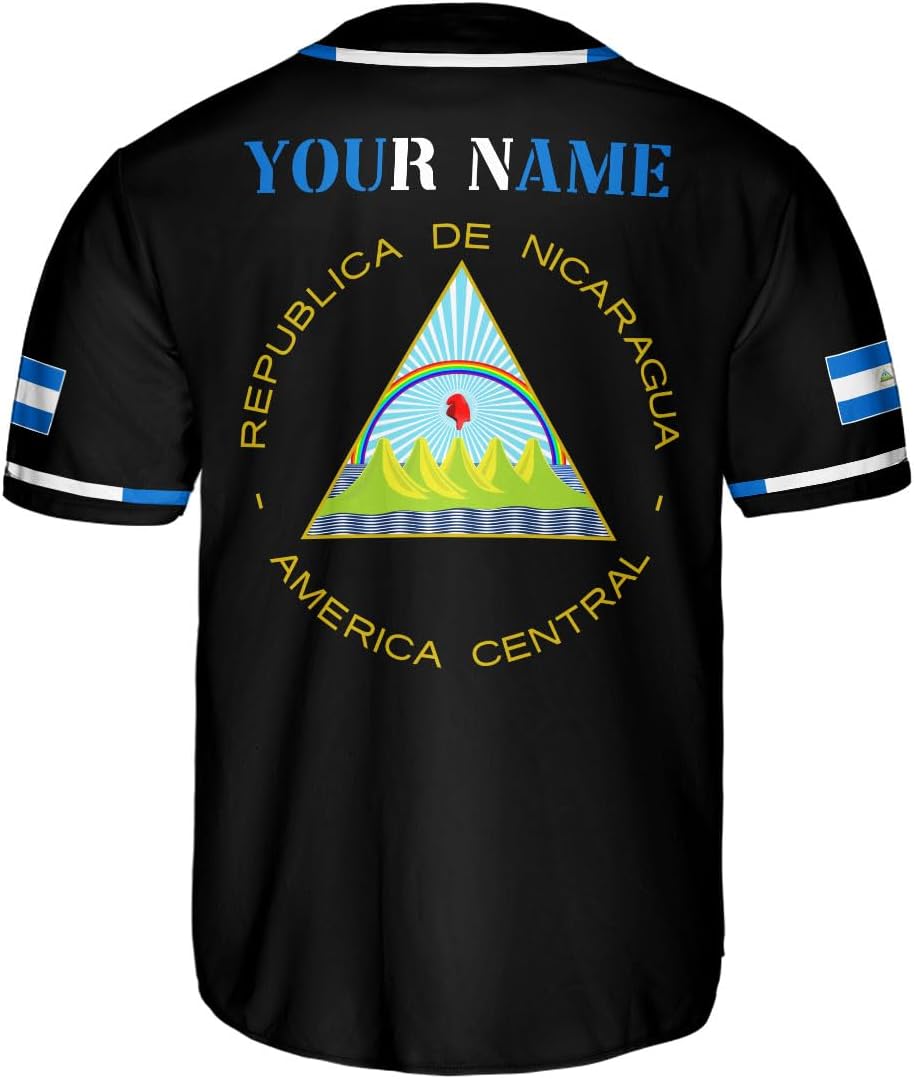 Podagree Personalized Nicaragua Baseball Jersey Shirt Name Nicaraguan Baseball Jersey for Men & Women Nicaraguan Camisas