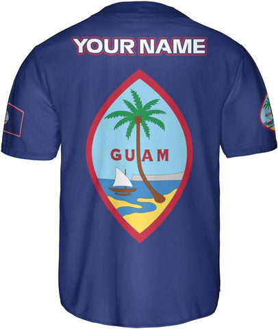 Leprints Personalized Guam Baseball Jersey Shirt, Guahan Flag Jersey, Guam Islander Pride Jersey for Men and Women