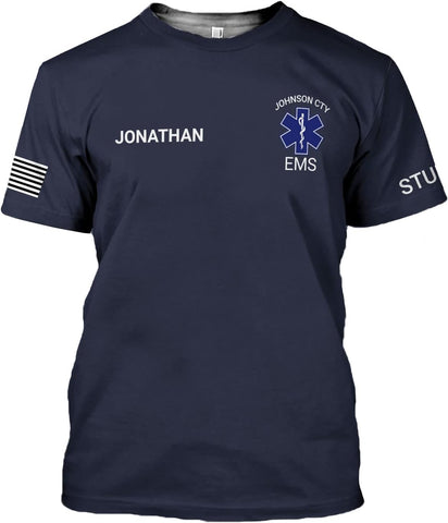 Vybonz Personalized EMS EMT Student Paramedic T-Shirt 3D Emergency Medical Technician Shirt, Custom Name Dept Tshirt Gift